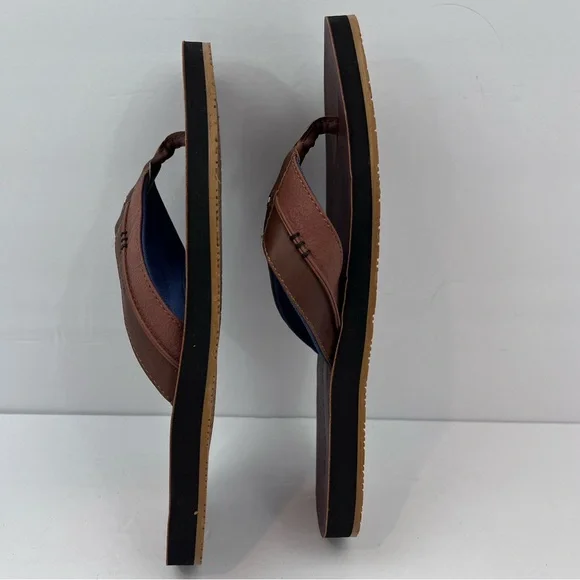 TOMMY HILFIGER, DAVIDSON-T MEN’S LIGHT BROWN FLIP FLOPS, SIZE 9M - Picture 7 of 15